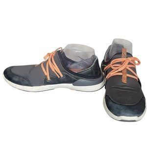OLUKAI Miki Li' Charcoal Pavement Black with Orange Laces Slip On Women's Size 9